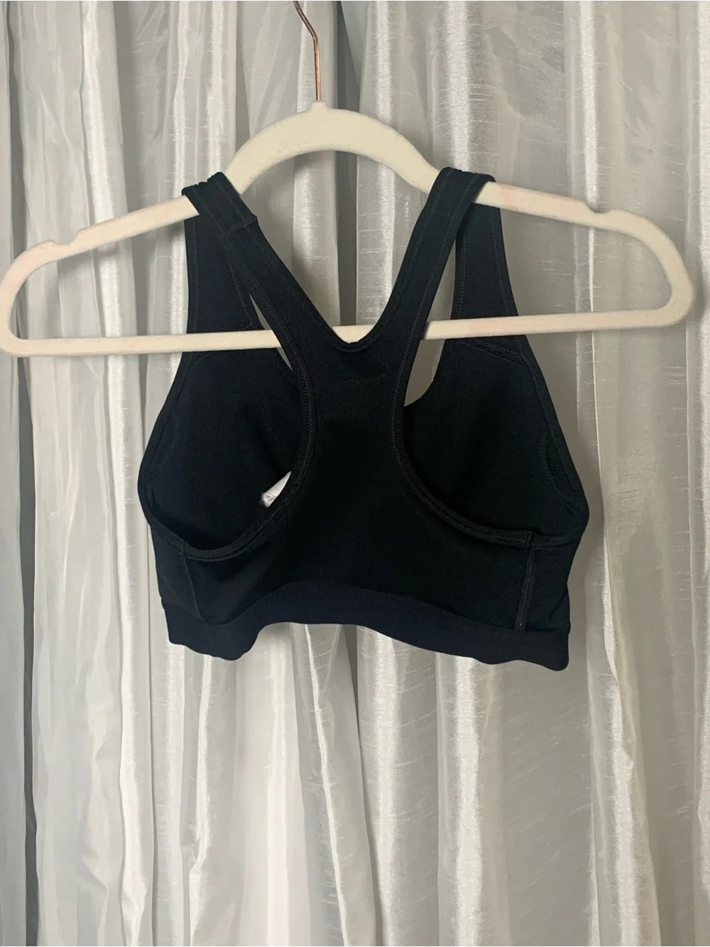 Nike Black Racerback Sports Bra with White Swoosh
